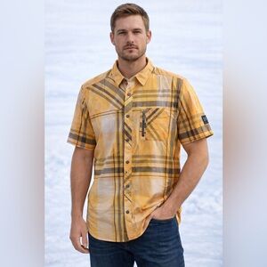 NWT Under Armour Men's Casual Yellow Plaid Shirt